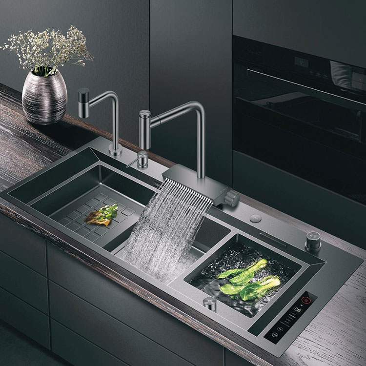 Tangki Ganda Nano Black Diamond Ukuran Besar Dapur Wastafel